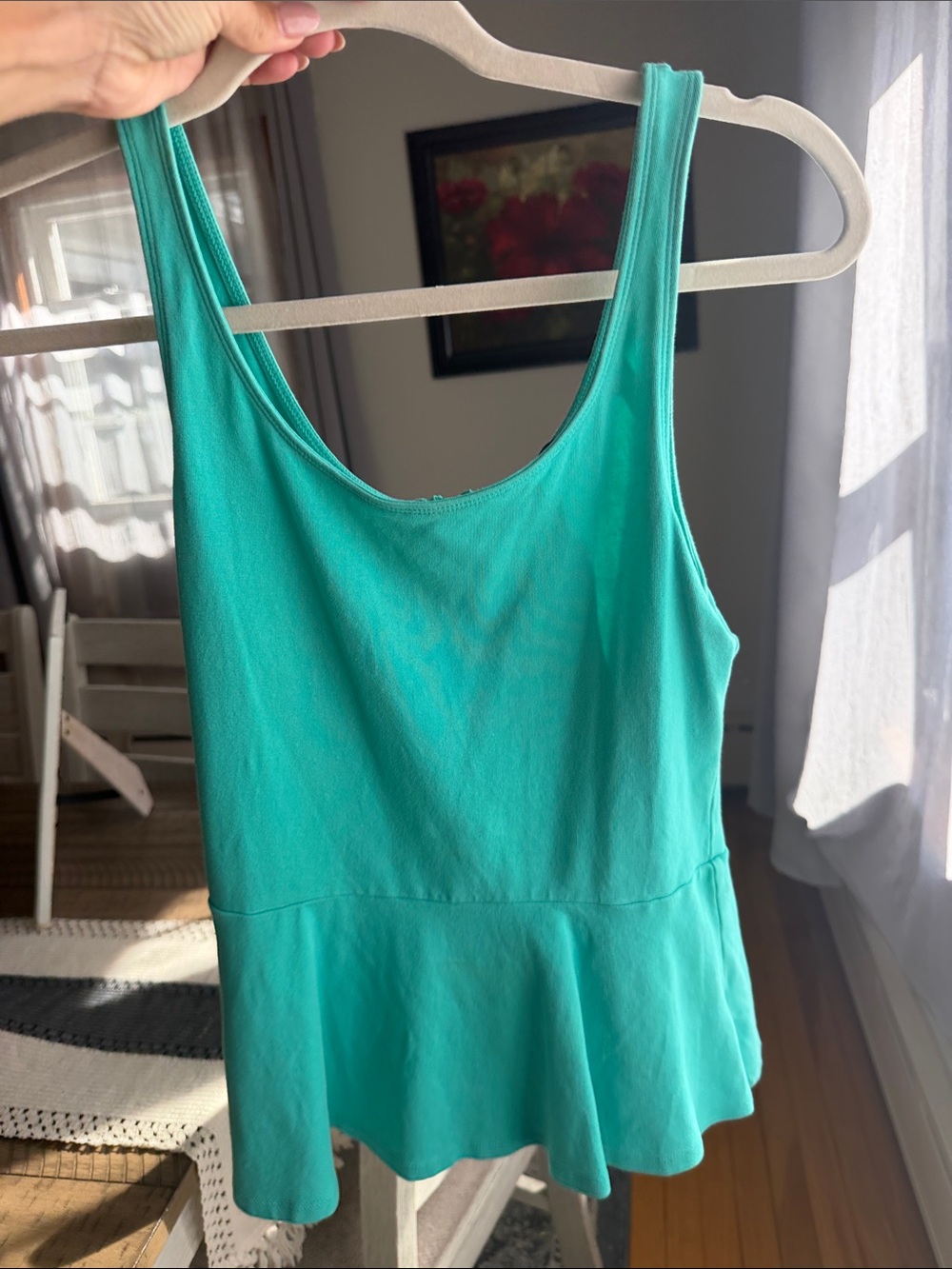 Express Teal Peplum Tank Top